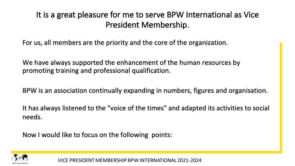 Report Dr. Giuseppina Seidita, VP Membership - 2021-2022