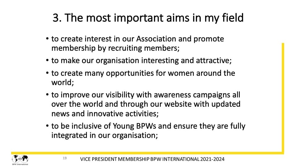 Report Dr. Giuseppina Seidita, VP Membership - 2021-2022