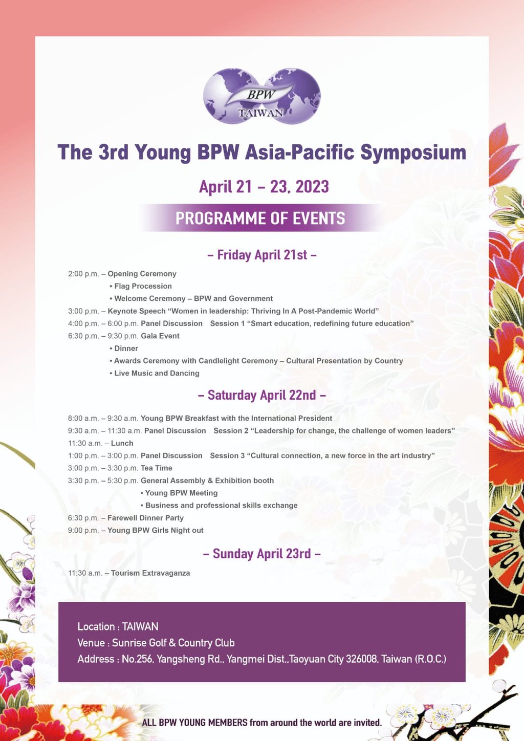 3rd Young BPW Asia Pacific Symposium in Taoyuan, Taiwan - Good News