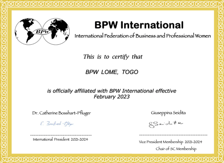 New Affiliate Club - BPW Lomé, Togo
