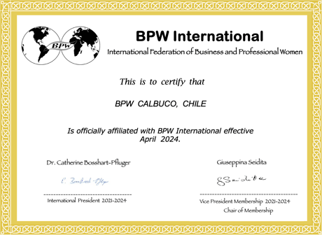 New Affiliate Club - BPW Calbuco, Chile - Latin America