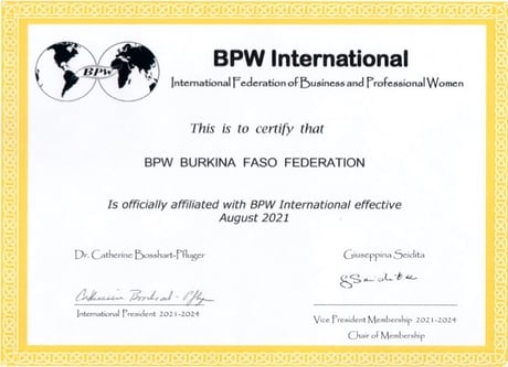 New Affiliate Federation - BPW Burkina Faso, Africa