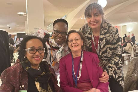 UN, March 2024 - Working on Fundraising: Hadia Gondji and Catherine Bosshart with Dr. Josianne Ougadogo, Burkina Faso, and Meral Guzel, Women's Entrepreneurship Accelerator at UN Women