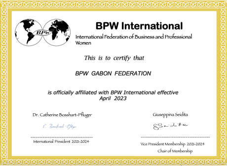 New Affiliate Federation - BPW Gabon, Africa