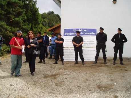 Police protected the place of project inauguration