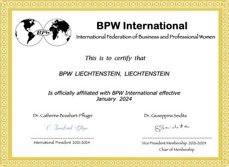 New Affiliate Club - BPW Liechtenstein, Principality of Liechtenstein - Europe