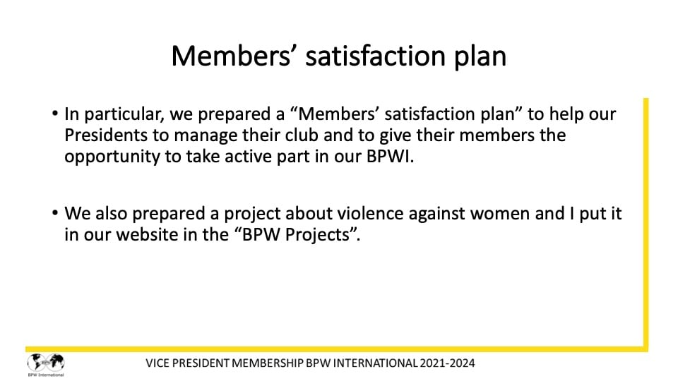 Report Dr. Giuseppina Seidita, VP Membership - 2021-2022