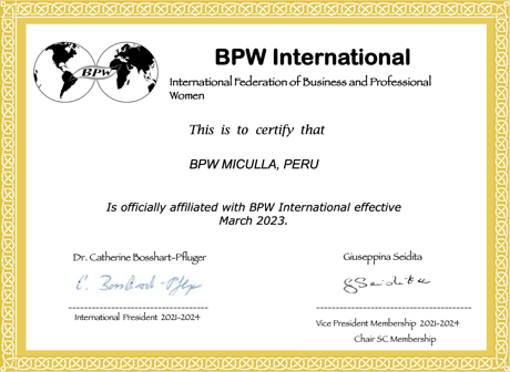 New Affiliate Club - BPW Miculla, Peru