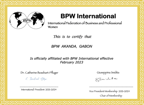 New Affiliate Club - BPW Akanda, Gabon