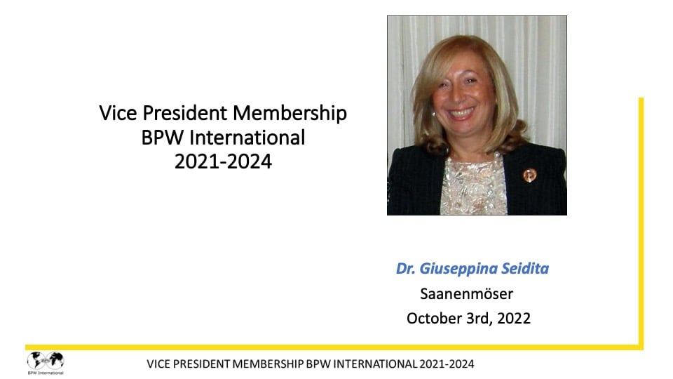 Report Dr. Giuseppina Seidita, VP Membership - 2021-2022