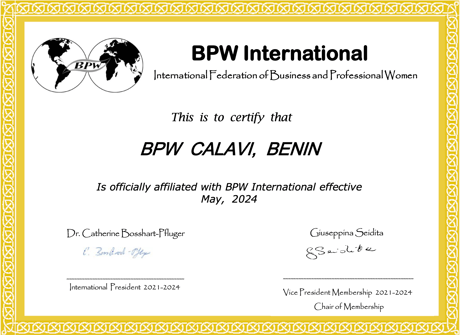 New Affiliate Club - BPW Calavi, Benin - Africa