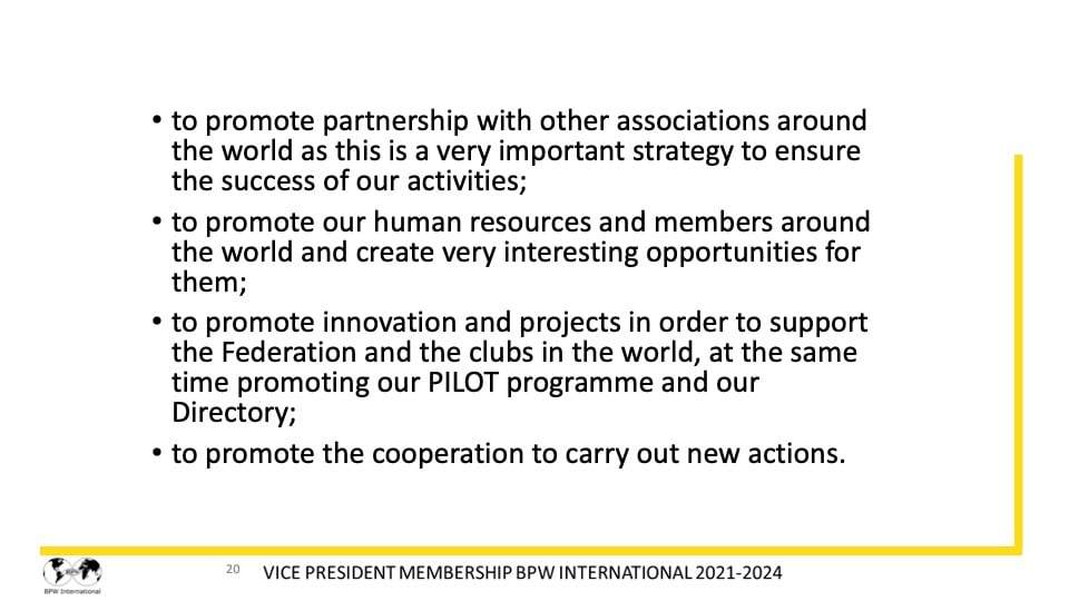 Report Dr. Giuseppina Seidita, VP Membership - 2021-2022