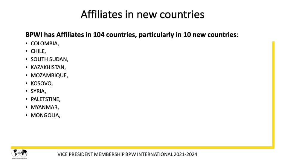 Report Dr. Giuseppina Seidita, VP Membership - 2021-2022