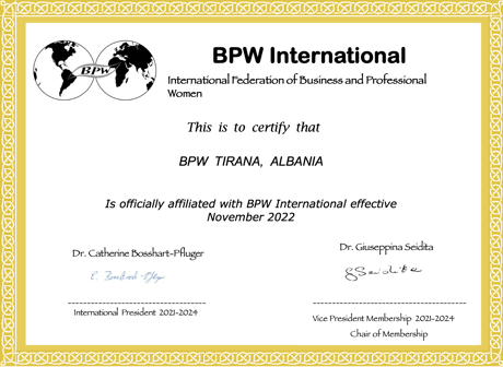 New Affiliate Club - BPW Tirana, Albania