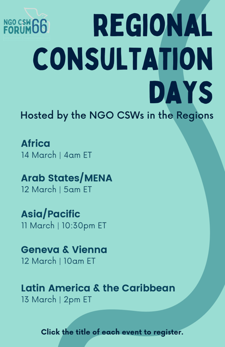 CSW66 – NGOCSW Consultation Days