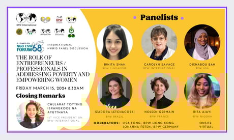 CSW68-Parallel Event: Young BPW International – The Role of Entrepreneurship in Addressing Poverty – March 15, 2024