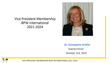 Report Dr. Giuseppina Seidita, VP Membership – 2021-2022