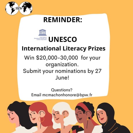 UNESCO International Literacy Prizes – Reminder