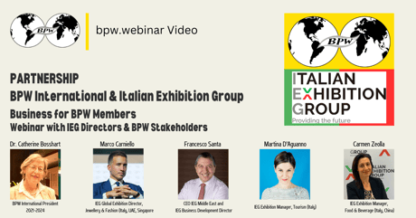 NEW Video bpw.webinar – BPW International & Italian Exhibition Group IEG  Business for BPW Members