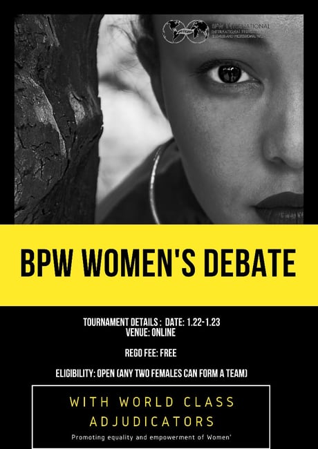 Invitation to an International Debate – BPW Women’s Debate Open