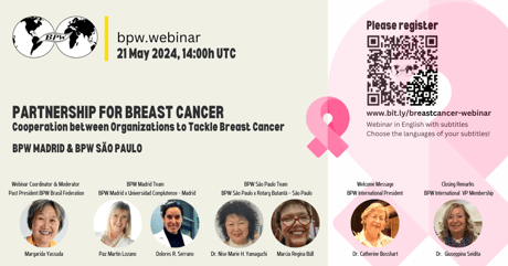 bpw.webinar – Partnership for Breast Cancer – BPW Madrid & Universidad Complutense – BPW São Paulo & Rotary Butantã