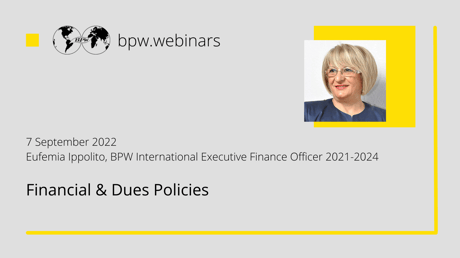 bpw.webinars – Video “Financial & Dues Policies”